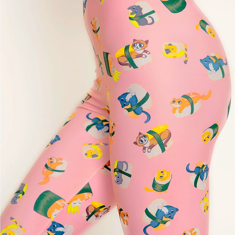 Blackmilk Cat Sushi HWMF Leggings Medium Limited NWT